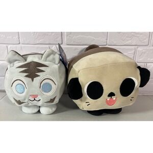 BIG Games Pet Simulator X Plush Kids OS Multicolor White Tiger and Panda Bundle